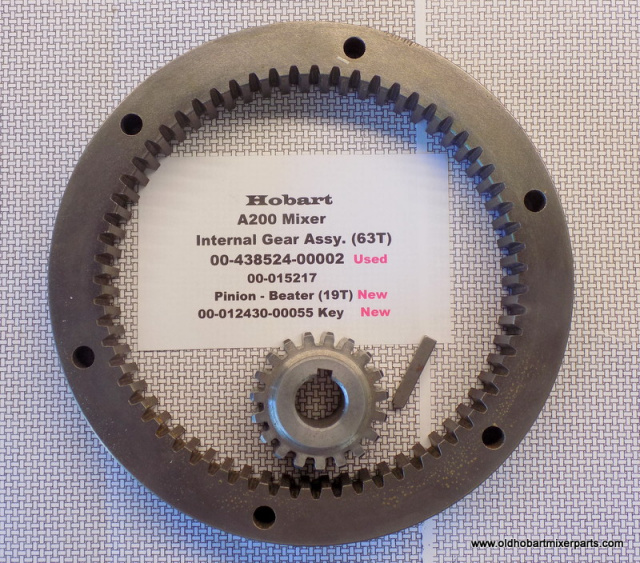 Hobart A200 Internal Gear Assy. (63T) 00-438524-00002 Used    PINION 19T Gear New   00-015217 00-012